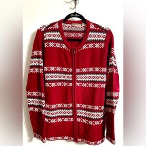 Croft & Barrow Burgundy Cardigan-Size XL